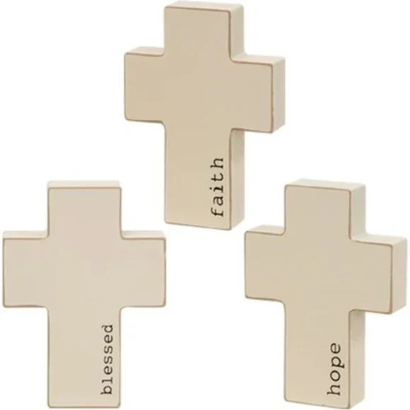 NWT Three Inspirational Wooden Crosses - Picture 2 of 5